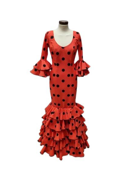 Talla 40. Vestido de Flamenca. Mod. Carmela Coral